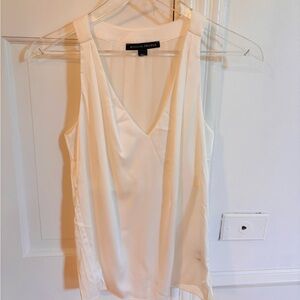 Boston Proper Women's Elegant Cream V-Neck Blouse